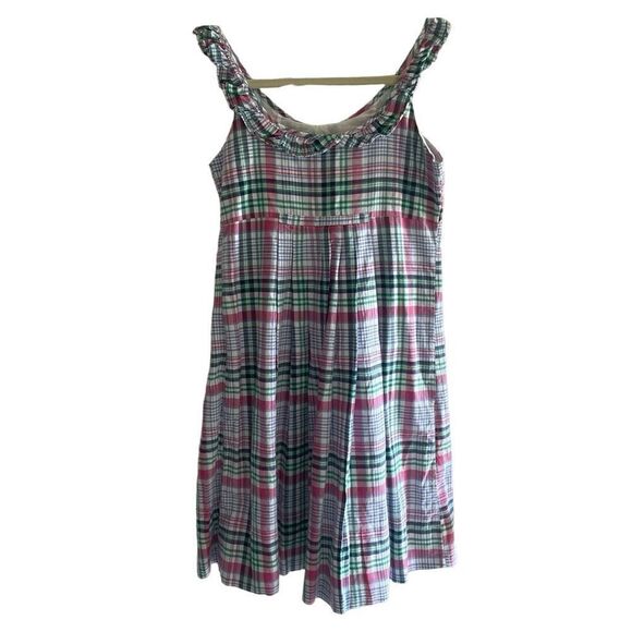 Ralph Lauren Pink Blue Green Plaid Summer Dress Big Girl Size 14 Wedding Easter - Picture 5 of 6